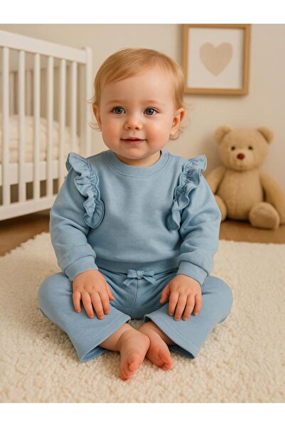 Civil Baby Ruffled 6-18 Month Set - Blue 12-18 Months