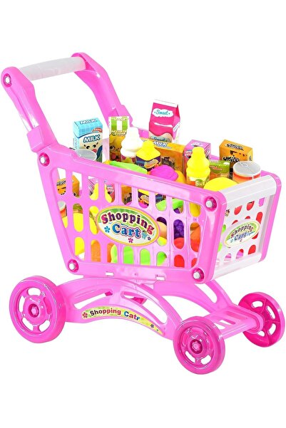 The Toys Home مجموعة لعب عربة التسوق 3 في 1 – عربة تسوق وهمية مكونة من 56 قطع...