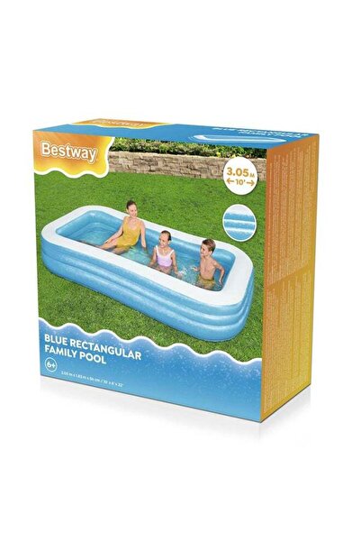 BESTWAY Deluxe Rectangular Family Pool, Blue, 305×183×56 cm