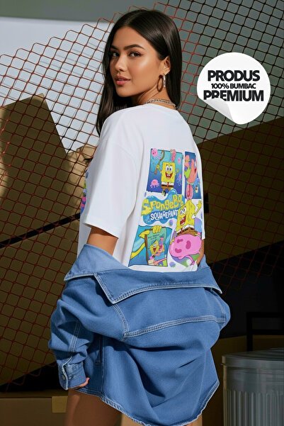 OEM 100% cotton Sponge Bob Oversized t-shirt for women