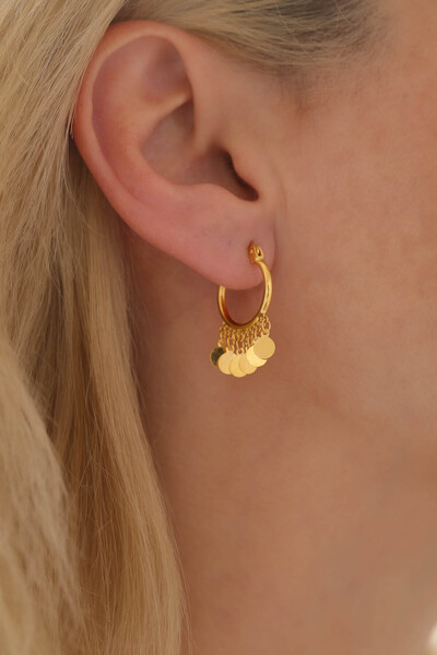 Kado Kuyumculuk 22 Ayar Altın Pullu Halka Küpe