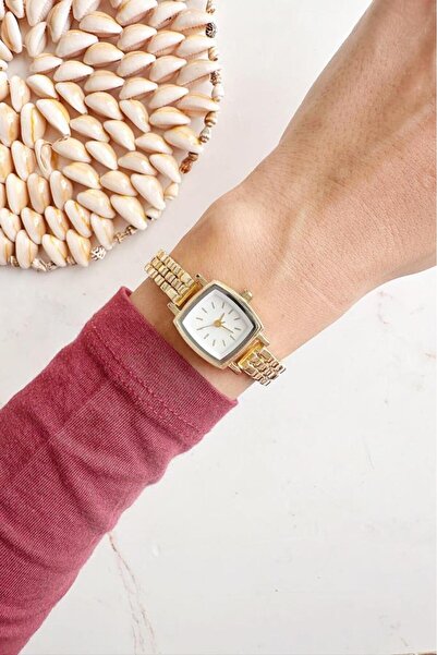 OQQO Lyra White Dial Gold Cord Women's Wristwatch