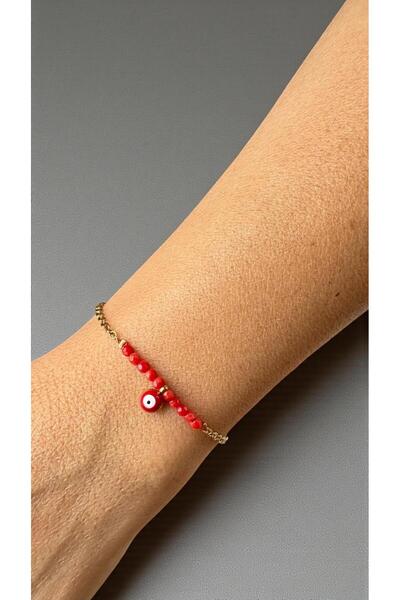 Bensei Takı Dükkanı Bensei Steel Case Evil Eye Bead Accessory Bracelet with N...