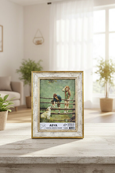 Asya Çerçeve Dekoratif Antik Desenli 13x18 Ayaklı Plastik Fotoğraf Çerçevesi