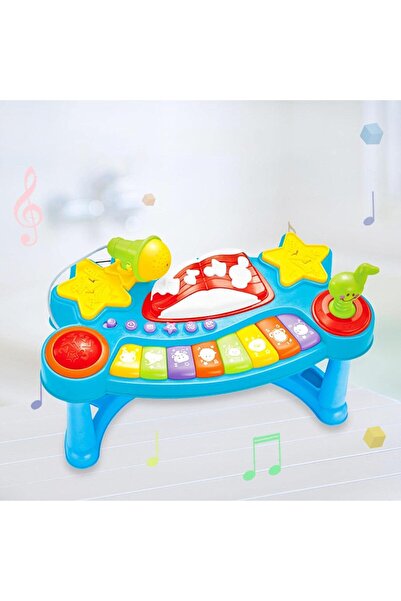 The Toys Home بيانو للأطفال مع ميكروفون – لوحة مفاتيح تعليمية مضيئة بـ 37 مفتاحًا للأطفال الصغار