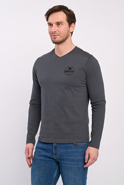 Timeout Tricou cu maneca lunga barbat cu logo atasat