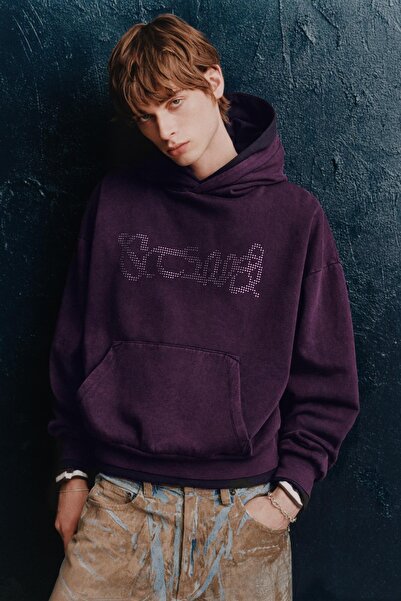 Pull & Bear STWD strass kapüşonlu sweatshirt