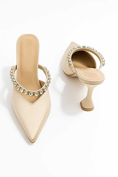 SHOW LİFE PANTOFI cu toc din piatră satinată