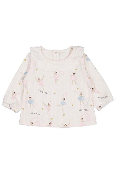 Civil Baby Φούτερ με γιακά με στάμπα Μπαλαρίνας για 6-18 μηνών - Εκρού