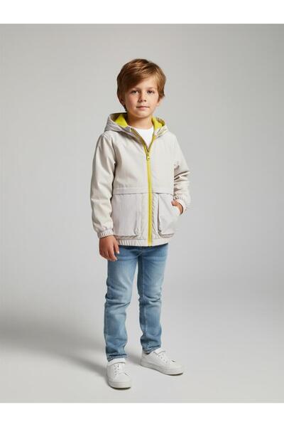 Civil Boys Ready Printed Raincoat with Pockets for Ages 2-5 - Gray 3-4 Years
