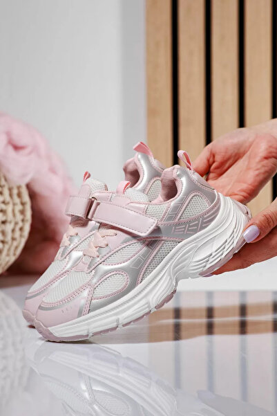 Zaira Ροζ παιδικά πάνινα παπούτσια από υφασμάτινο υλικό Ana #21122 - 30