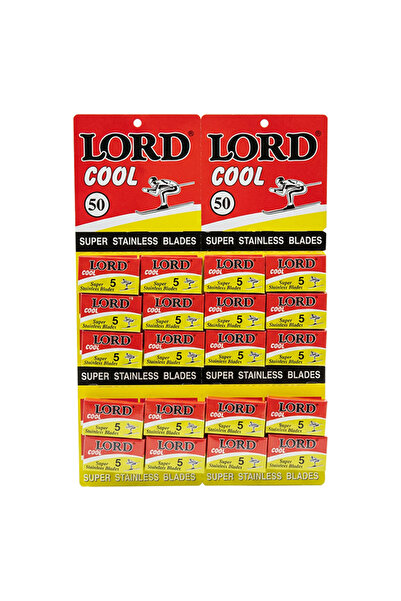 Lord شفرات حلاقة مزدوجة الحواف رائعة، 5 قطع - فولاذ مقاوم للصدأ (أحمر/أصفر)