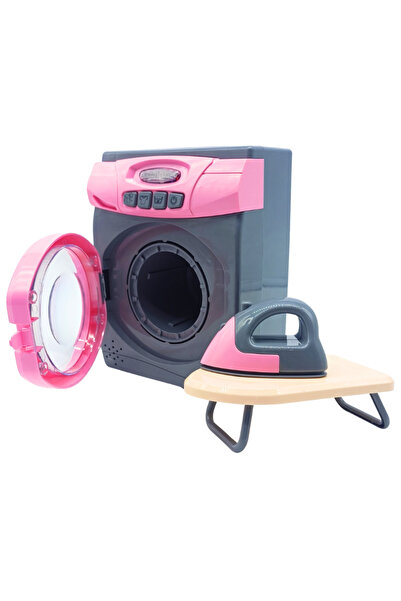 AYATOYS Aya Toys Işıklı Sesli Dönen Kazanlı Çamaşır Makinesi ve Ütü Seti 4030...