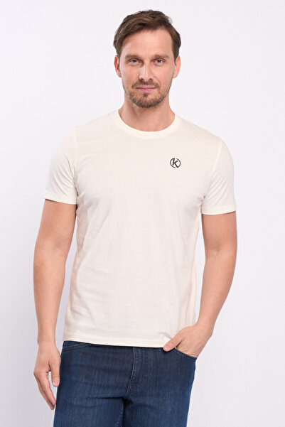 KVL by KENVELO Tricou barbat de culoare uniforma cu maneca scurta si logo