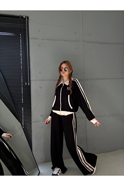 bonibon butikk ملابس نسائية فاخرة عالية الجودة طقم علوي وسفلي واسع الساق