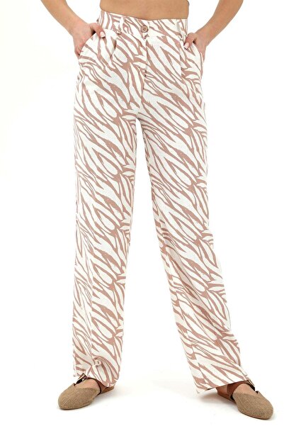 VELİZADE Model confortabil pentru femei, pantaloni palazzo cu picior larg, cu...