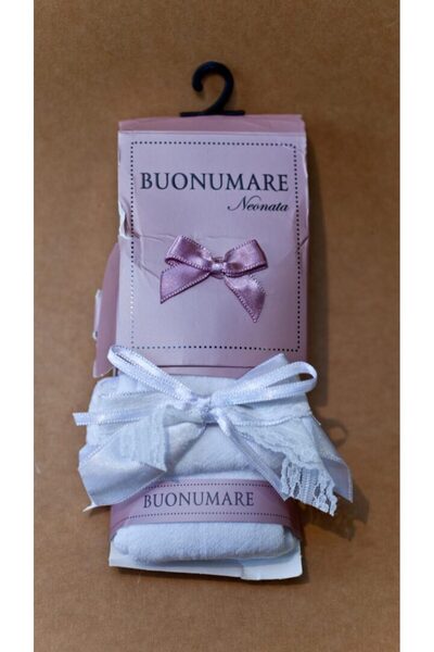 BUONUMARE Colanți albi cu fundă