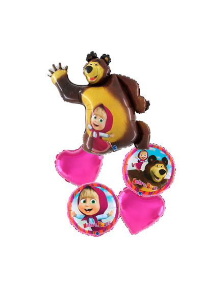grabo Buchet 5 baloane folie Masha&Ursul