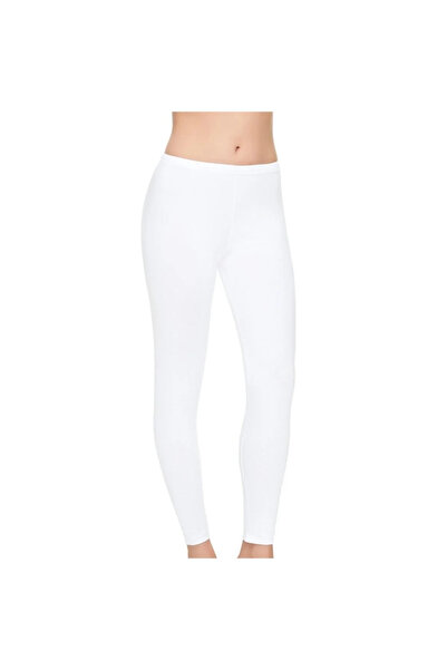 Tutku Elit Women's 2" White Modal Elastane Lycra Combed Long Tights 2101