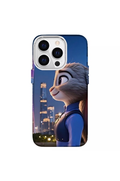 Turkuaz Luxury Silicone Case with Love Rabbit Design Compatible with iPhone 15 Pro Max