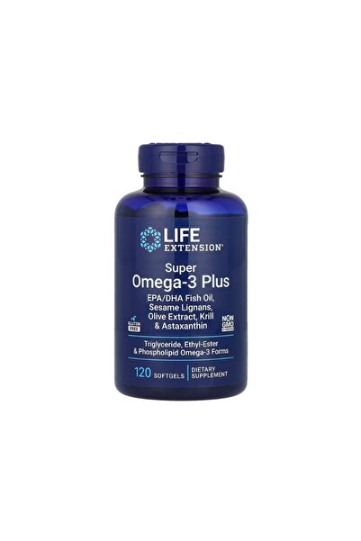 Life Extension Super Omega-3 EPA/DHA Sesame Lignans, Olive Extract, Krill & Astaxanthin 120capsule -