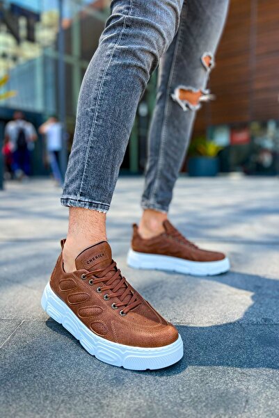 Lucy Shoes حذاء رياضي رجالي YG105 Cronus برباط يومي من الجلد CBT - أسمر