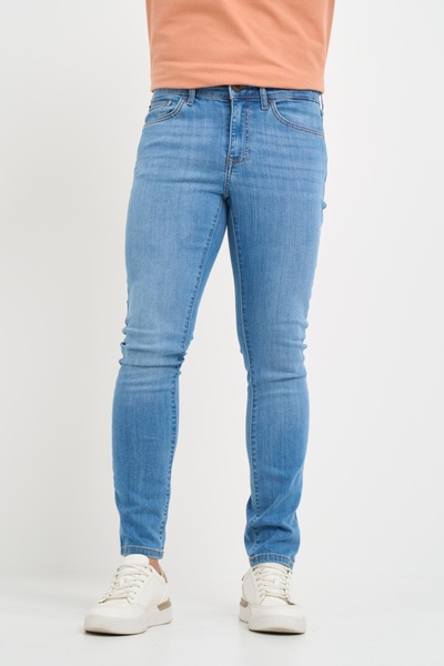 KVL by KENVELO Blugi barbat slim de culoare deschisa si usor decolorati