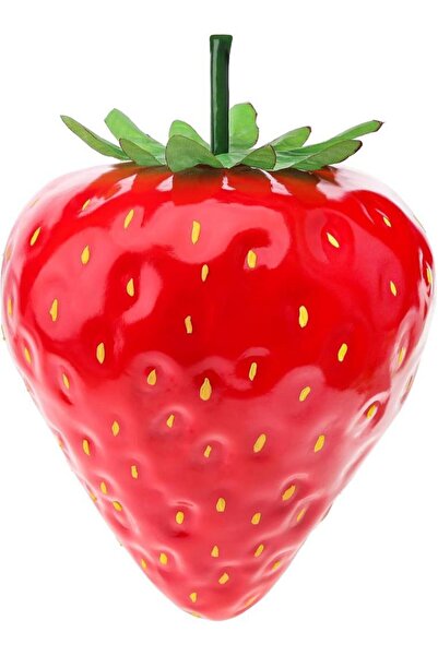 Nettenevime فاكهة اصطناعية، فراولة عملاقة 25 سم، فراولة كبيرة الحجم من الفوم، خفيفة الوزن، قابلة للتعليق، قطعة واحدة