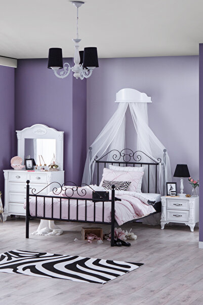 benim odam T.Ü. Siyah Metal Tek Kişilik Ferforje Karyola (120 x 200)