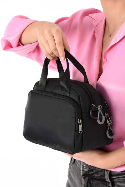 Sanmorris Kadın Suya Dayanıklı Paraşüt Kumaş 4 Gözlü Çapraz Askılı Oval El ve...