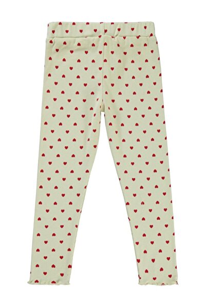 Civil Girls Heart Print Leggings for Ages 6-9 - Ivory for Ages 7-8