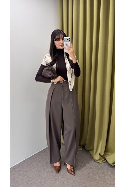 HAZELANNA بنطلون فاخر من فرو المنك الياباني