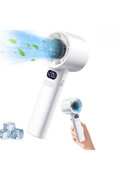 IdealTI Mini ventilator portabil de mână USB-C reîncărcabil – putere reglabilă 1-120, ventilator de buzunar, alb