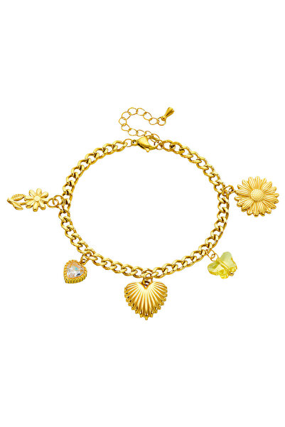 Nismaa Jewels سوار على شكل قلب للنساء، مطلي بالذهب عيار 18 قيراط، مقاوم للصدأ...