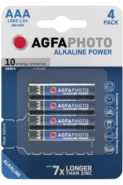 AgfaPhoto بطاريات قلوية LR03 (AAA) - عبوة من 4