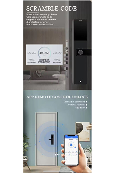 Glam Glamorous قفل باب الكتروني بالبصمة