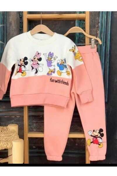 ALYA BUTİK طقم رياضي للفتيات من أليا بوتيكس بنقشة ميني ماوس مكون من خيطين