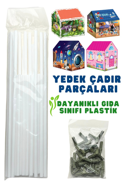 Şehir Online Mağazacılık 100x100x68cm Çadır için Sağlıklı Gıda Sınıfı Plastik Yedek Boru-Aparat Set FurkanToy CA Games Uyumlu