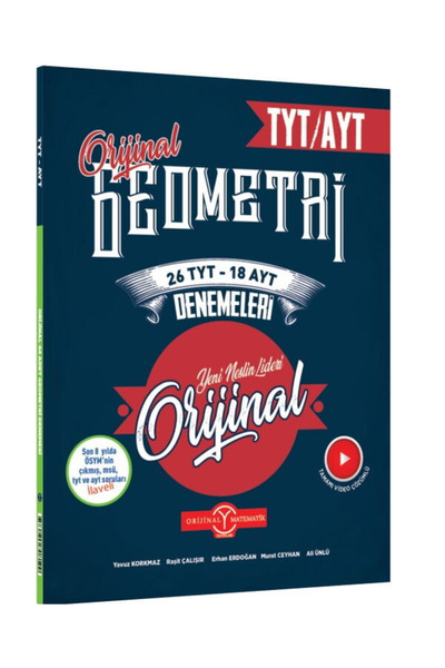 Açı Yayınları Orjinal Yay TYT-AYT Geometri 26 TYT - 18 AYT Denemeleri / Video...