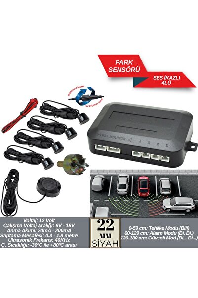 REPLAX Park Sensörü 22 mm Siyah Ses Ikazlı A+kalite br0015919