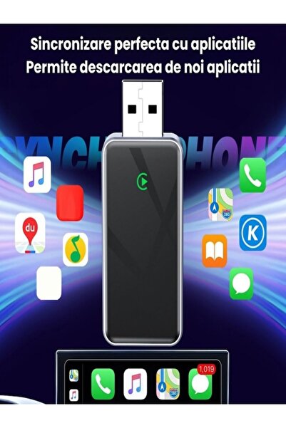 CAR Adaptor Auto Wireless 2 in 1, Compatibil CarPlay si Android Auto, Conectare iOS si Android