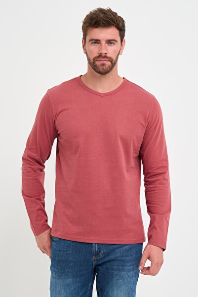 Timeout Tricou barbat cu maneca lunga de culoare uniforma