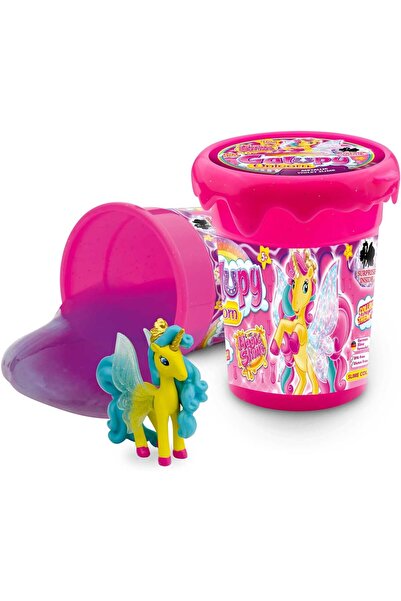 Galupy سلايم كريزي ماجيك سلايم يونيكورن للأطفال مع مجسم لعبة يونيكورن، 3 × 150 مل