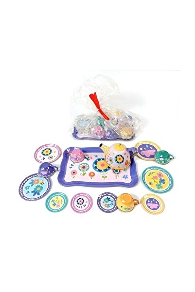 Ding Set de ceai cu flori, plastic, pentru fete, vârsta +3 ani, multicolor