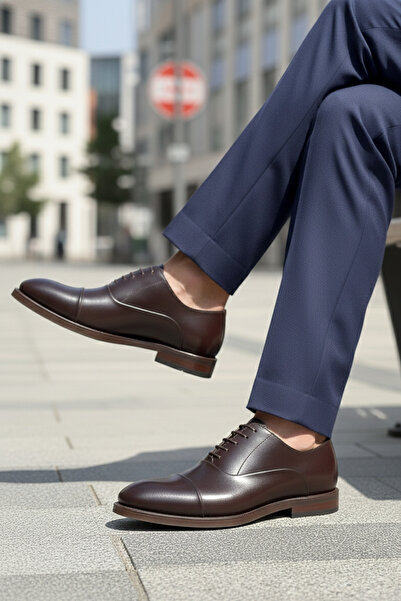 NAZEF Neolit ​​Sole Laced Open Leather Brown Classic Shoes