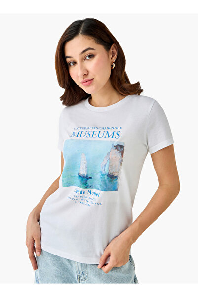 SP Characters تيشيرت قطني مطبوع عليه رسمة كلود مونيه