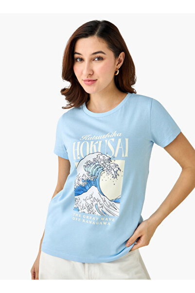 SP Characters تيشيرت قطني مطبوع عليه رسم للفنان كاتسوشيكا هوكوساي