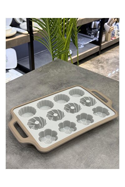 Doğudeko قالب مافن من السيليكون الفاخر مكون من 12 قطعة