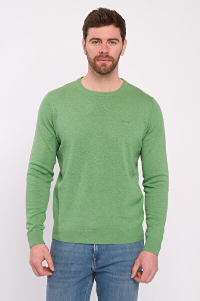 Lee Cooper Men's long-sleeved solid-color sweater with logo