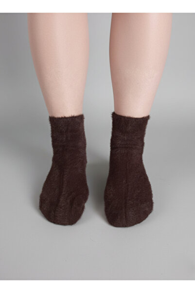 balkonda Women's Socks Booties 2-Pack Perfumed Soft Stitch-Free Microfiber Keeps Warm Bitter Brown & Pink